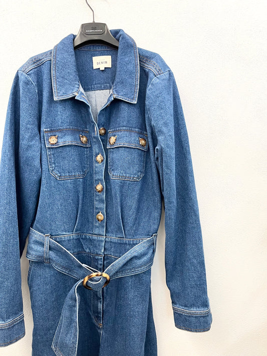 Tuta di Sezane intera in denim sartoriale