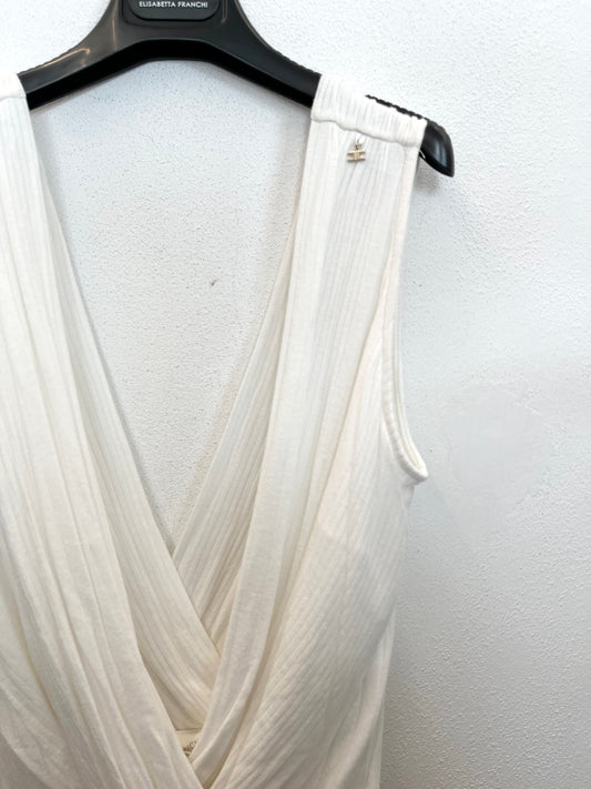 Body di Elisabetta Franchi a costine con profondo scollo a V