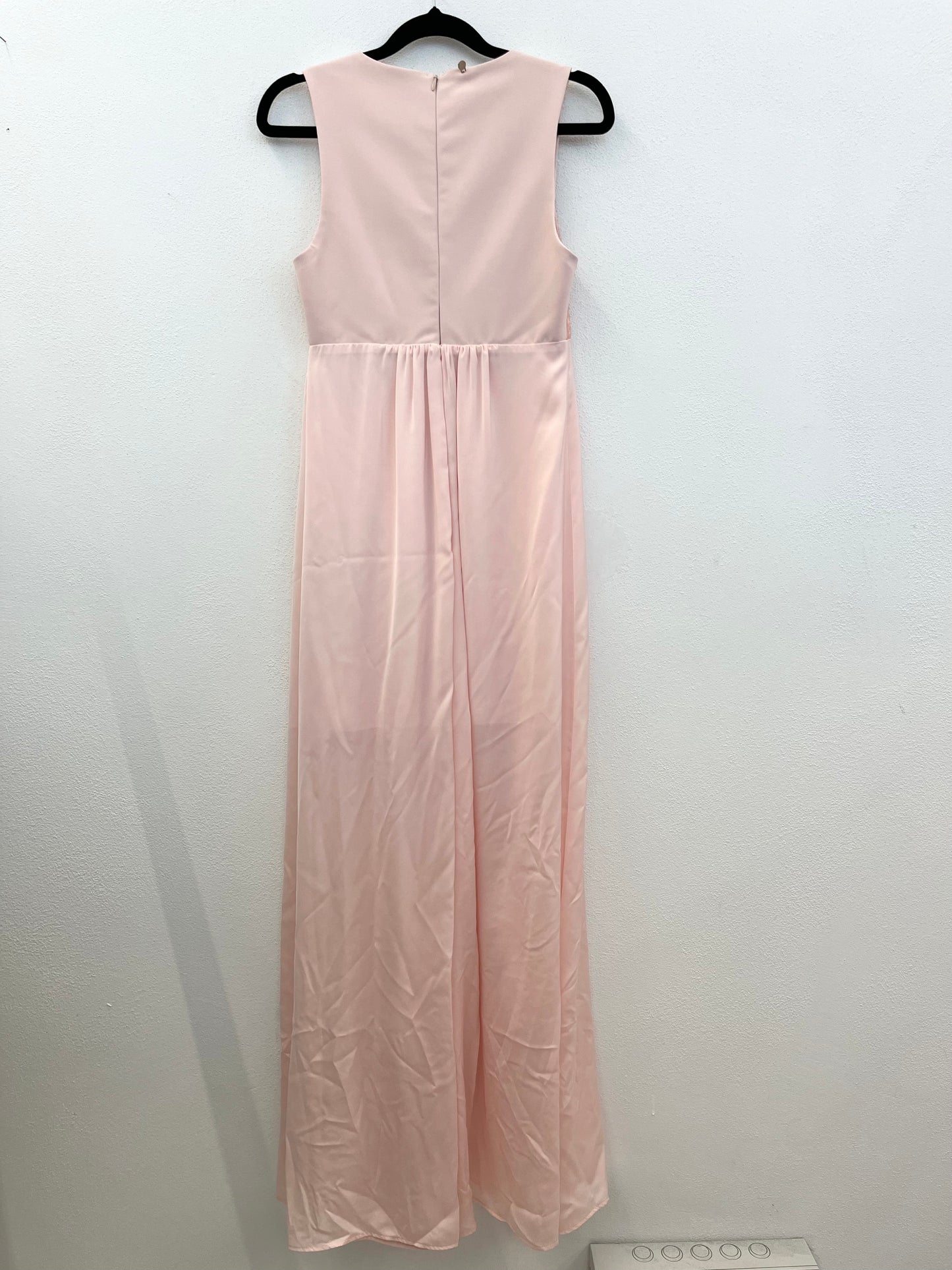 Anna Rita N Powder Pink Evening Dress with Lace Bodice
