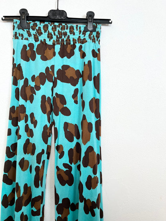 Pantaloni Palazzo di Blumarine in Jersey Stampa Maculata