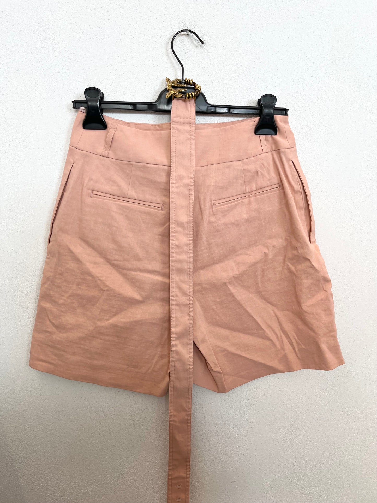 Shorts Pinko in Misto Lino Rosa Antico