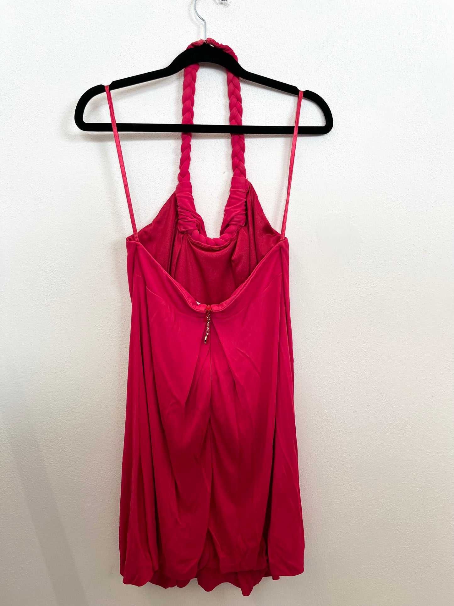 Abito di Elisabetta Franchi Fucsia Drappeggiato con Treccia