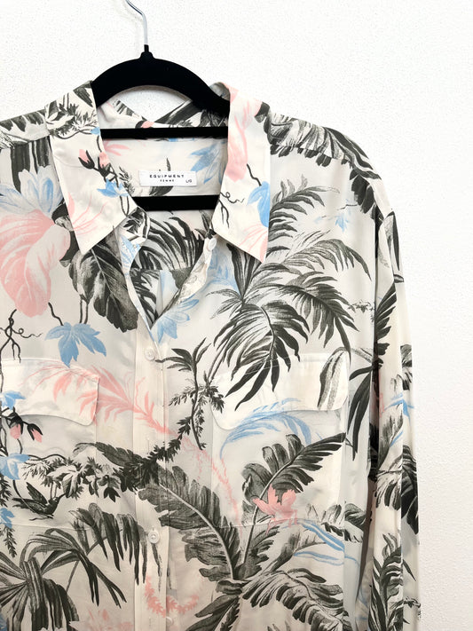 Camicia di Equipment Seta Stampa Tropicale