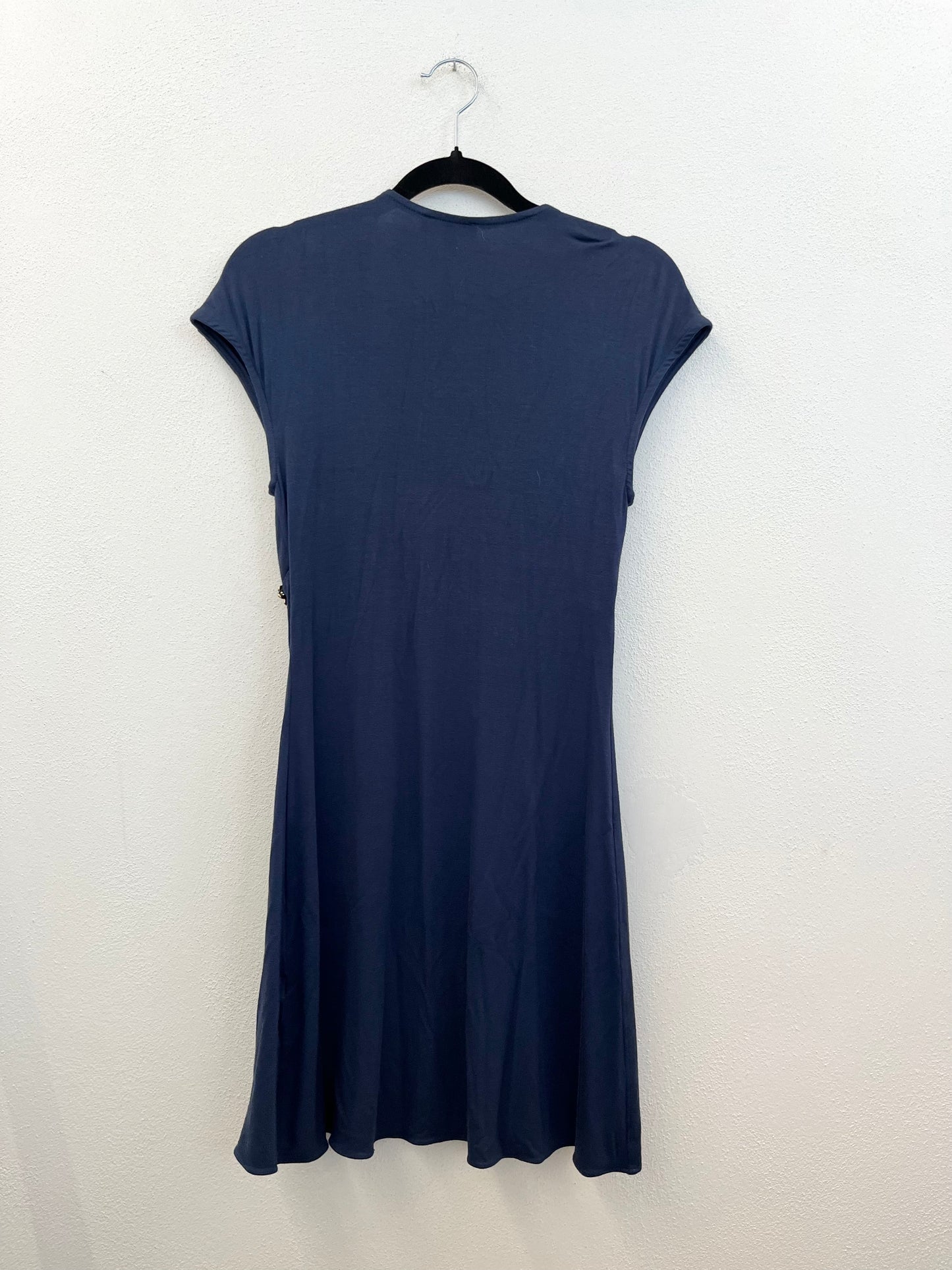 Abito corto Sky drappeggiato con applicazioni floreali