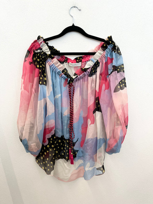 Blusa Philosophy oversize in chiffon stampato