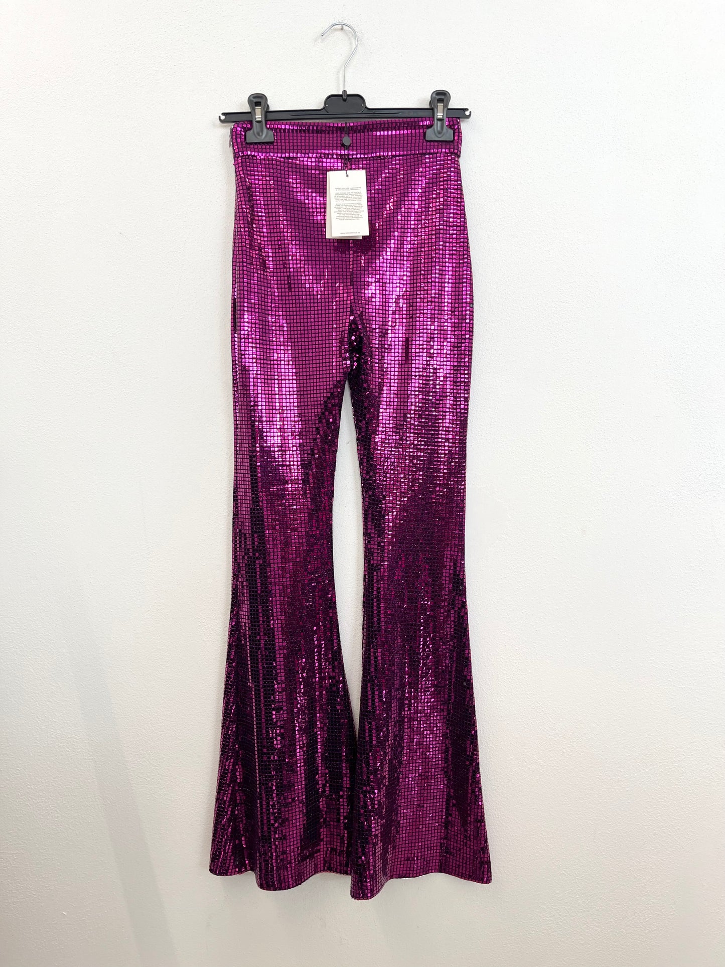 Pantaloni The New Arrival Flared Effetto Lamé Metallizzato