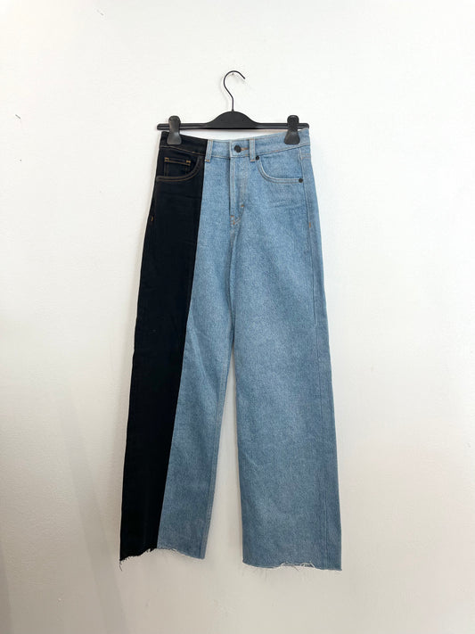 Jeans Hugo Bicolore a Gamba Larga
