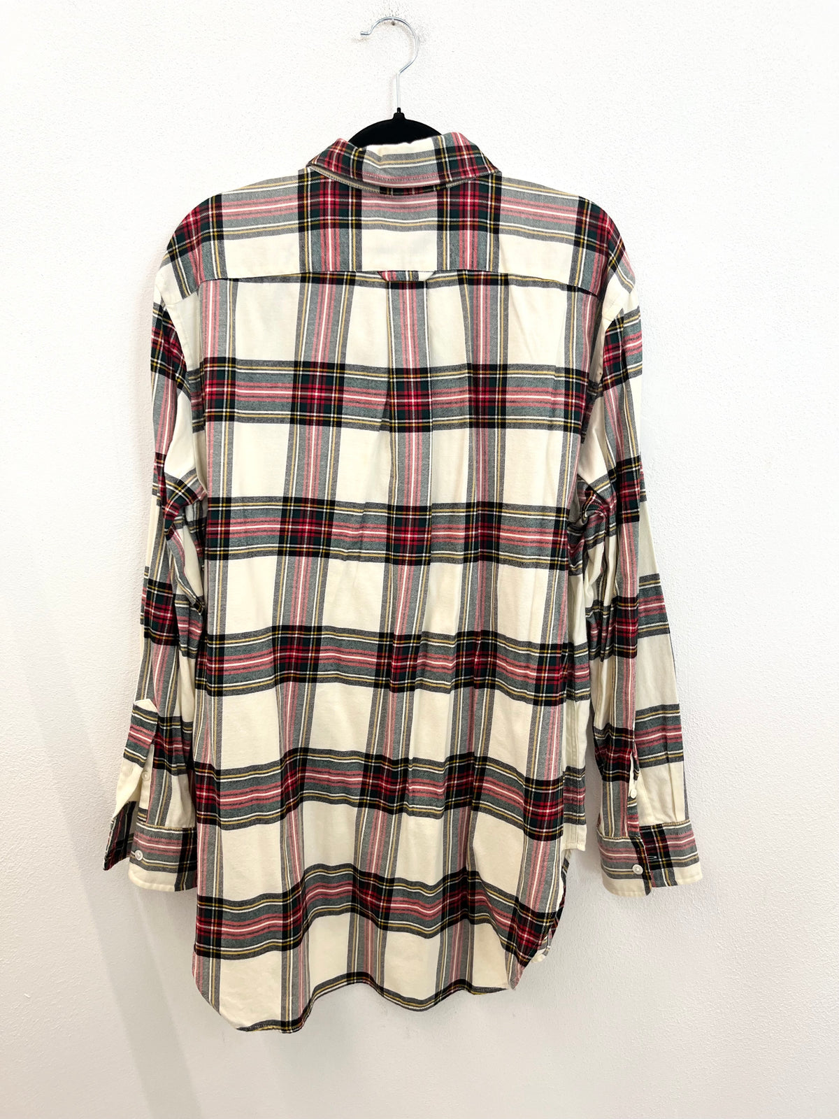 Camicia Polo Ralph Lauren Tartan in Cotone panna con Dettagli Rosso e Verde