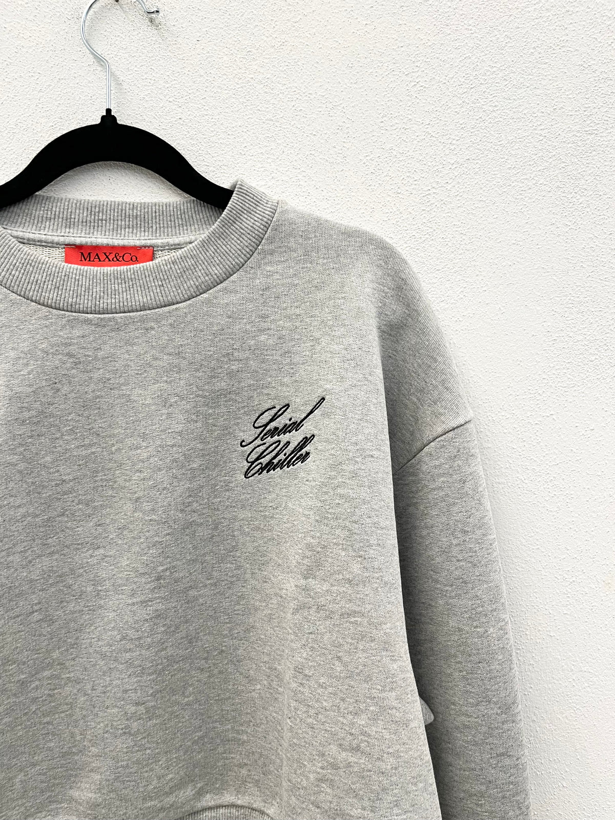 Felpa cropped Max & Co. girocollo con ricamo