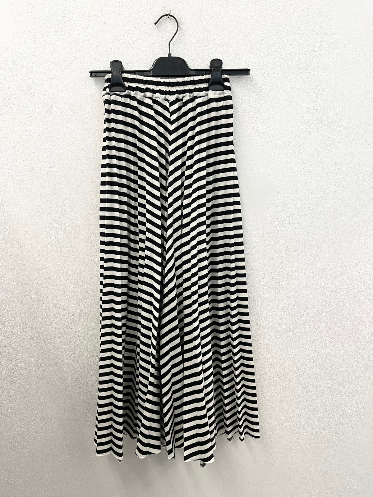 Pantaloni a Righe Croche Bianco Nero