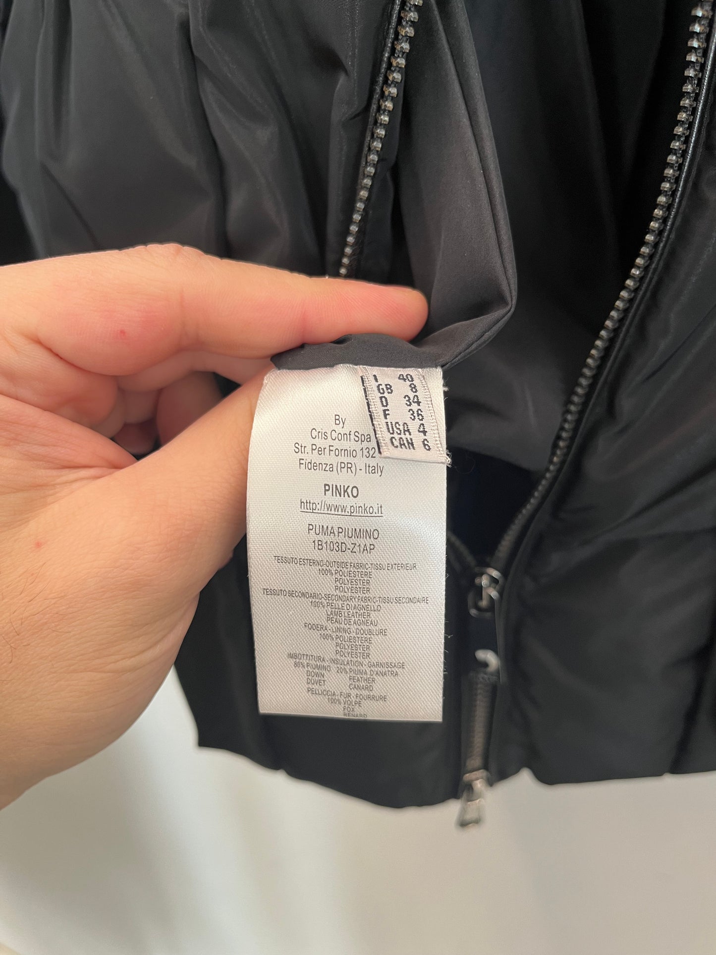 Piumino in vera pelle di Pinko