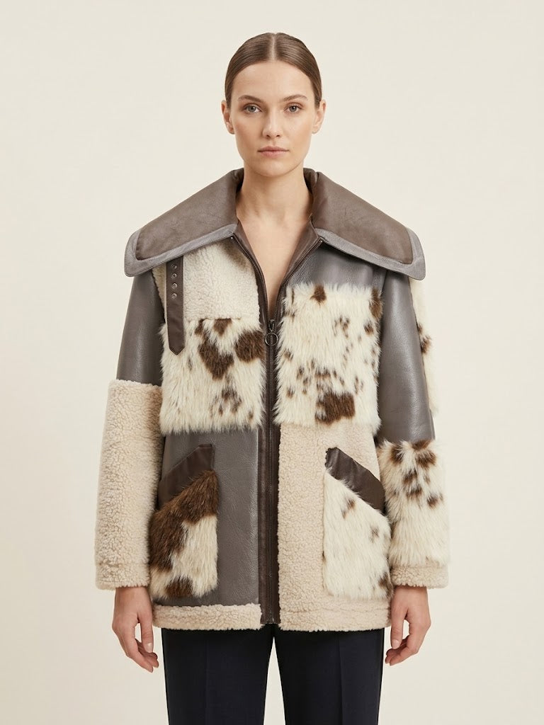 Giaccone Beatrice .b Patchwork Ecopelliccia