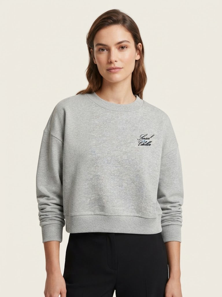 Felpa cropped Max & Co. girocollo con ricamo