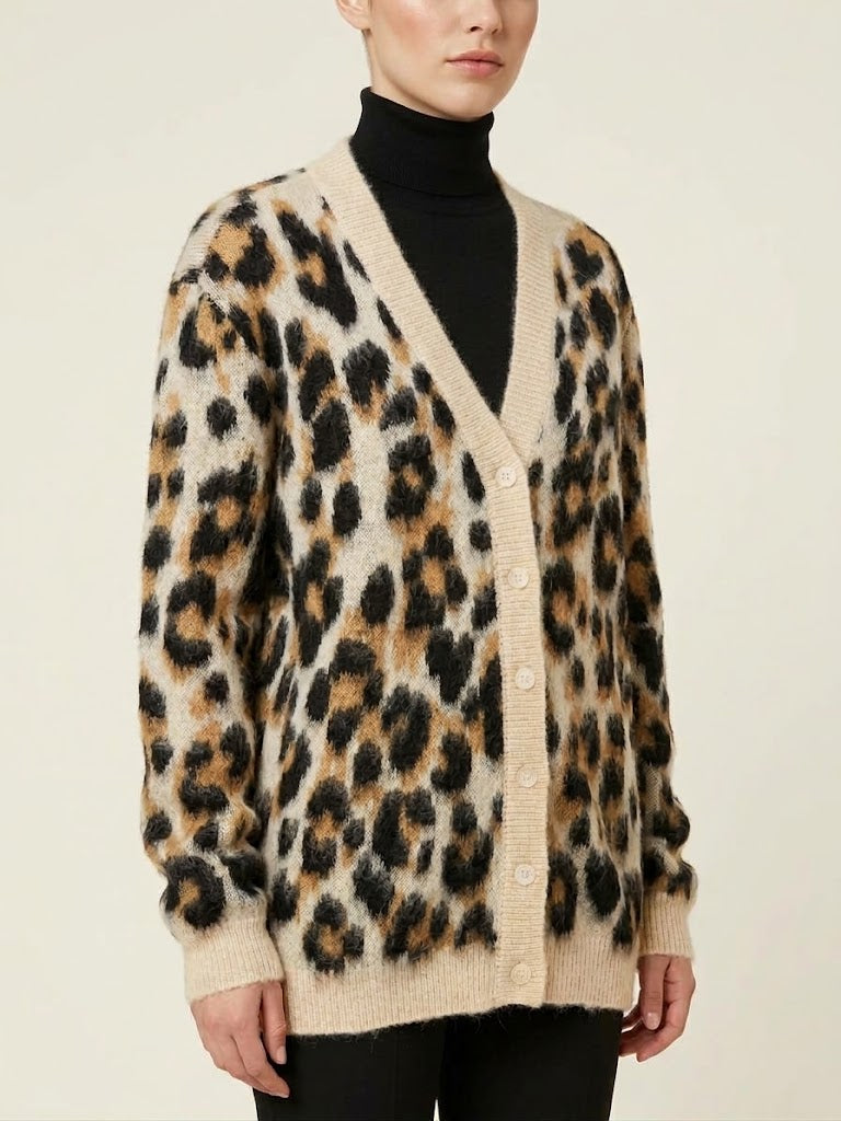 Cardigan Leopardato Boutique Moschino