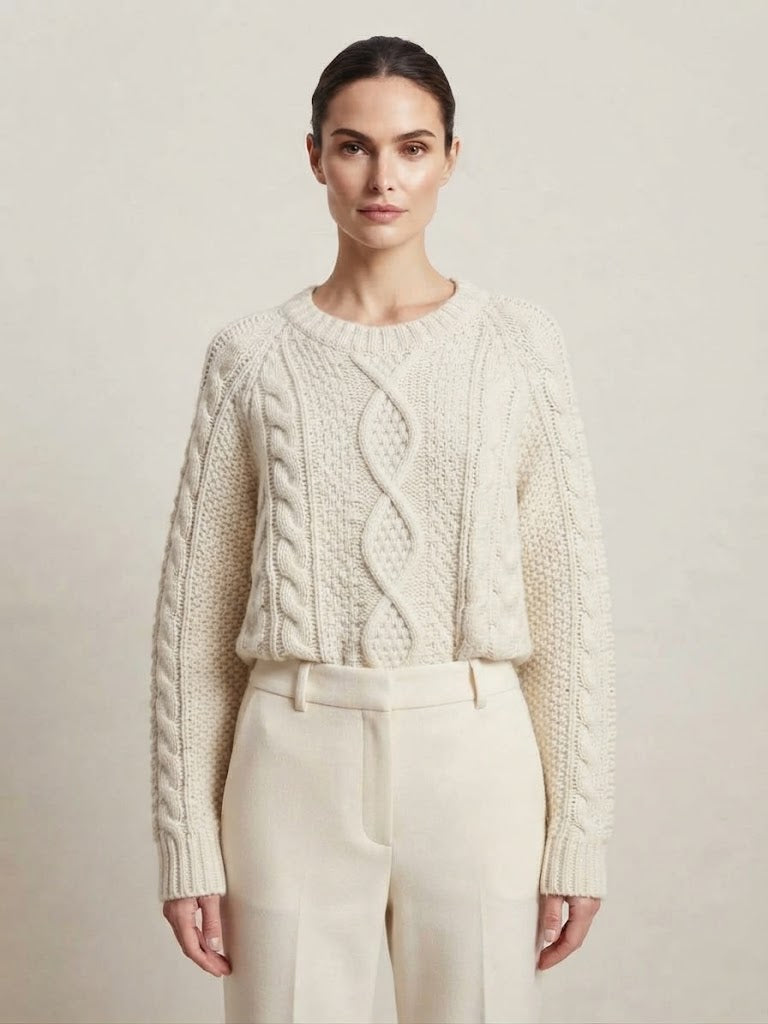Maglione Parosh oversize in lana con trecce