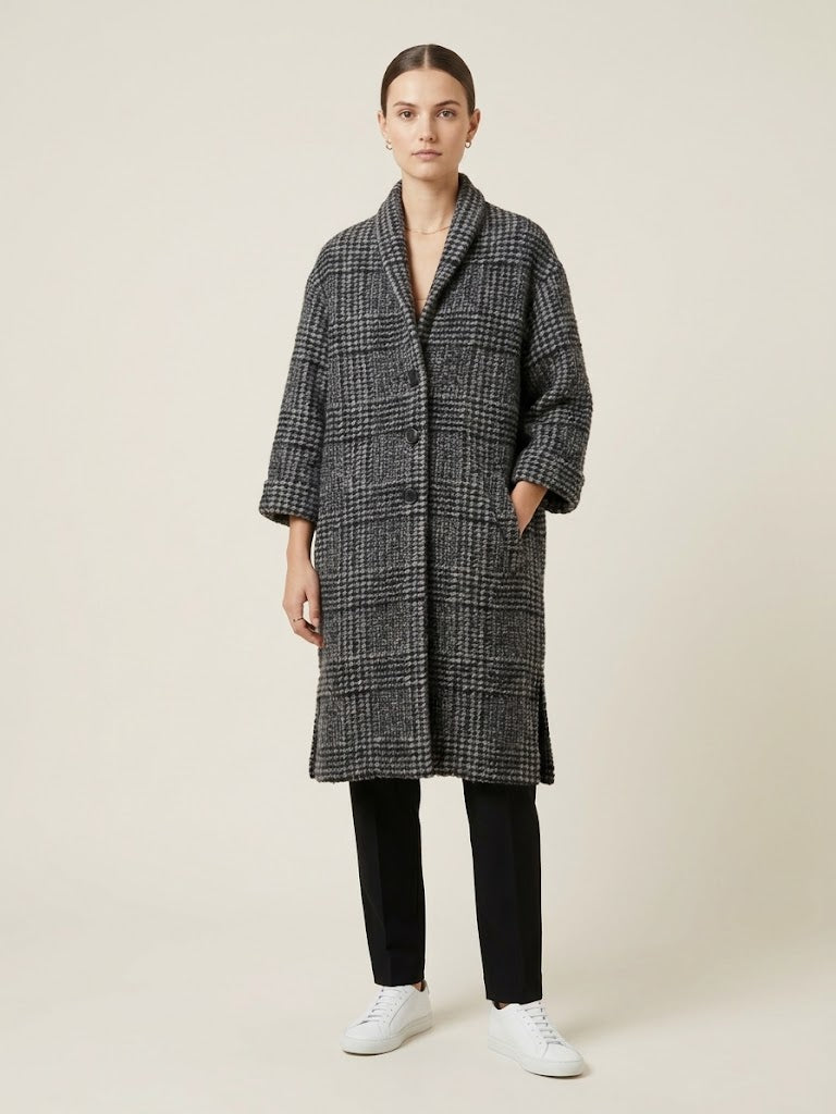 Cappotto Isabel Marant Étoile Quadretti Grigio
