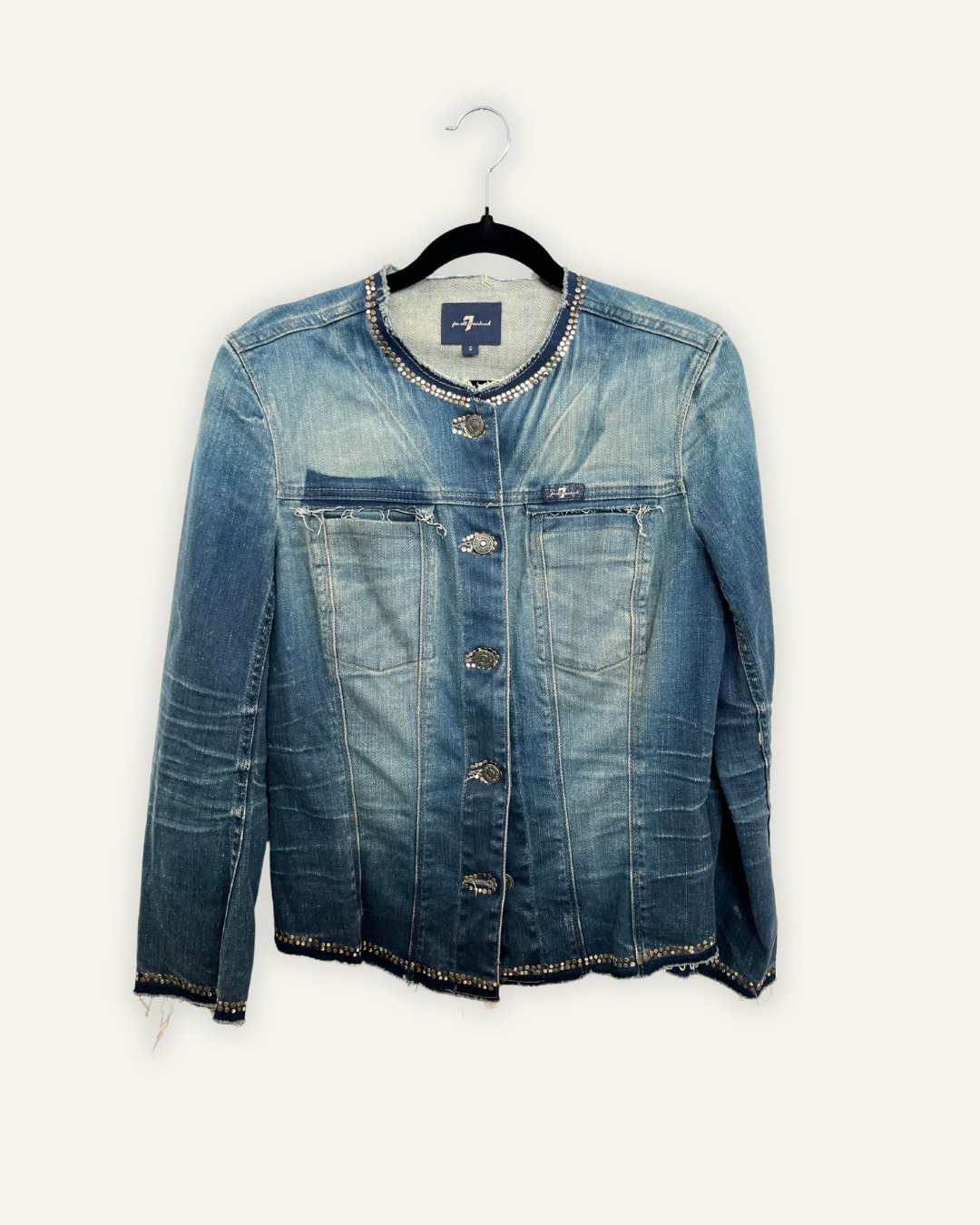 Giacca Denim 7 For All Mankind con Borchie