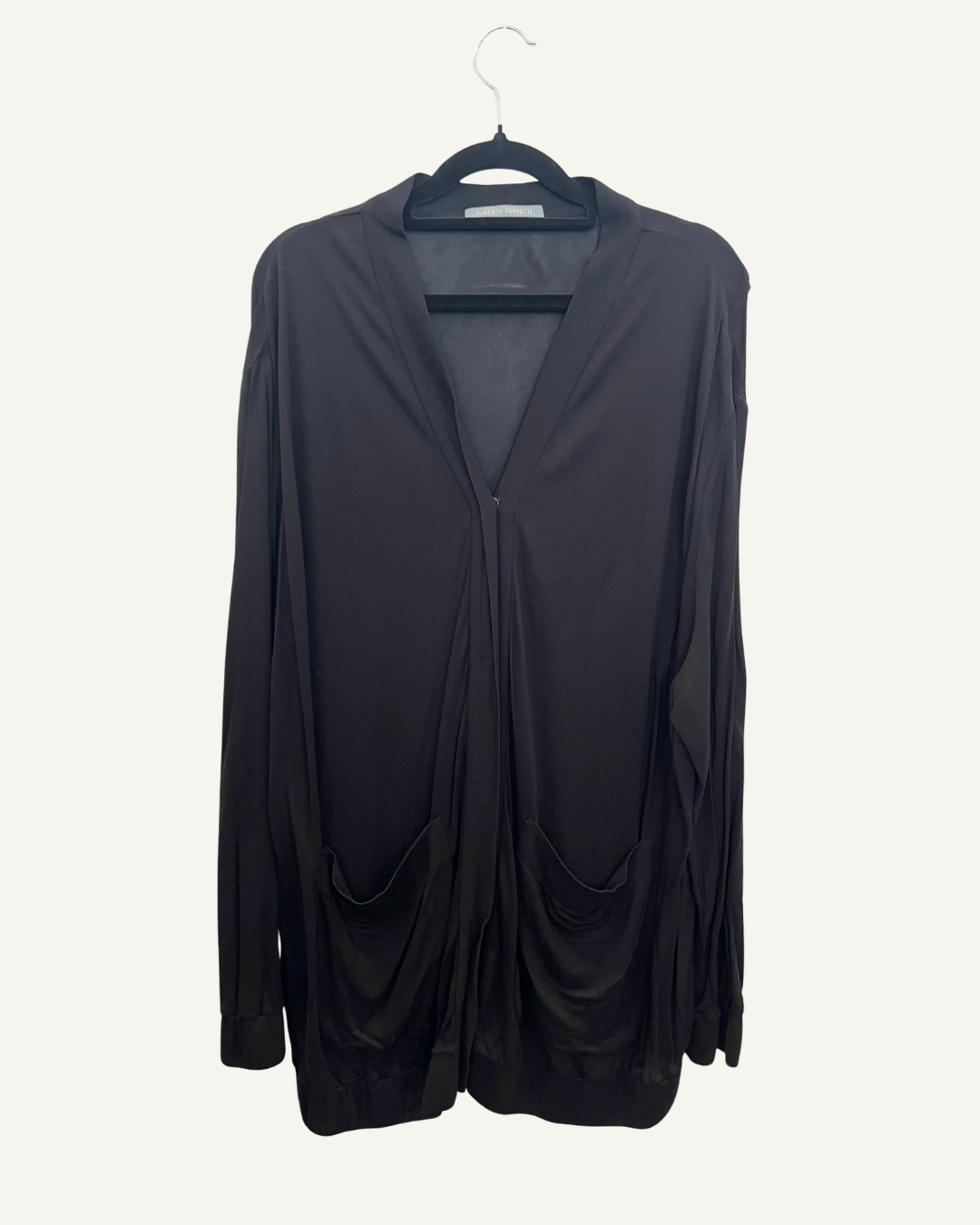 Cardigan Lungo di Alberta Ferretti Nero