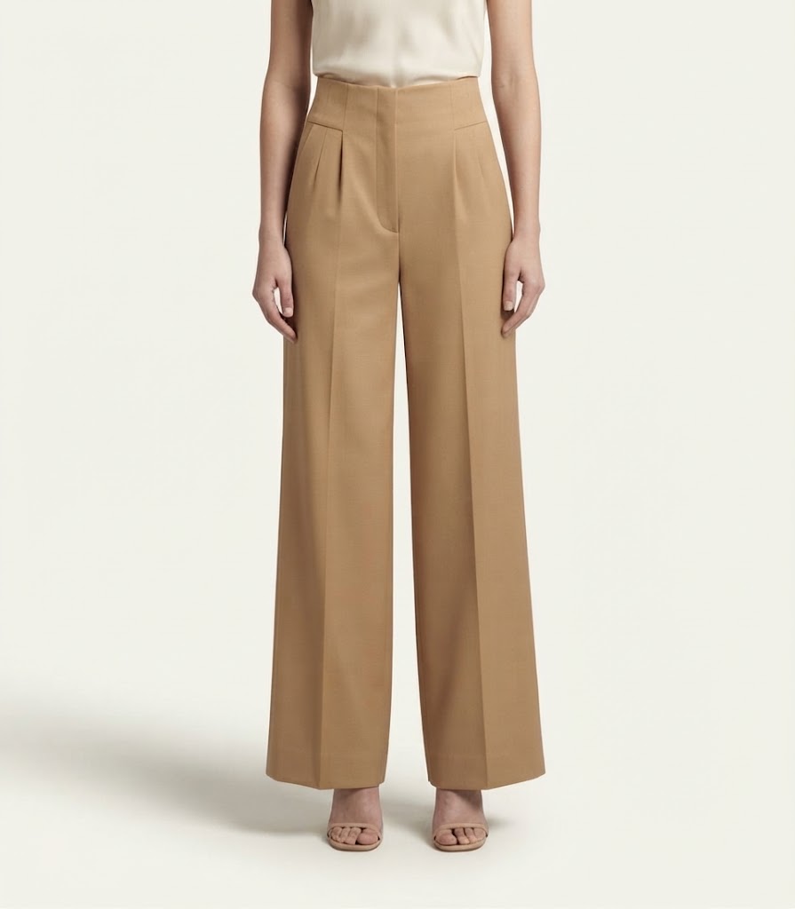 Pantaloni De Santis by Martin Alvarez a palazzo con doppie pinces