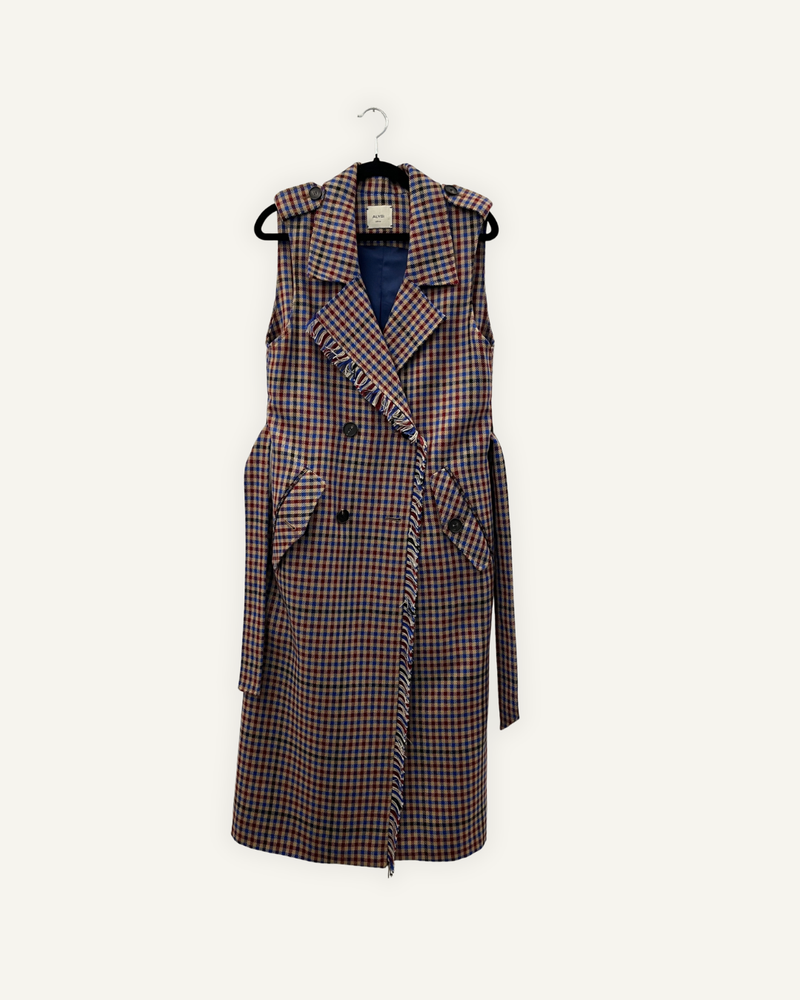 Cappotto smanicato Alysi lungo a quadri