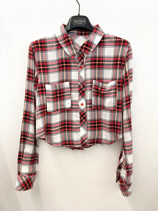 Camicia di Elisabetta Franchi cropped a quadri