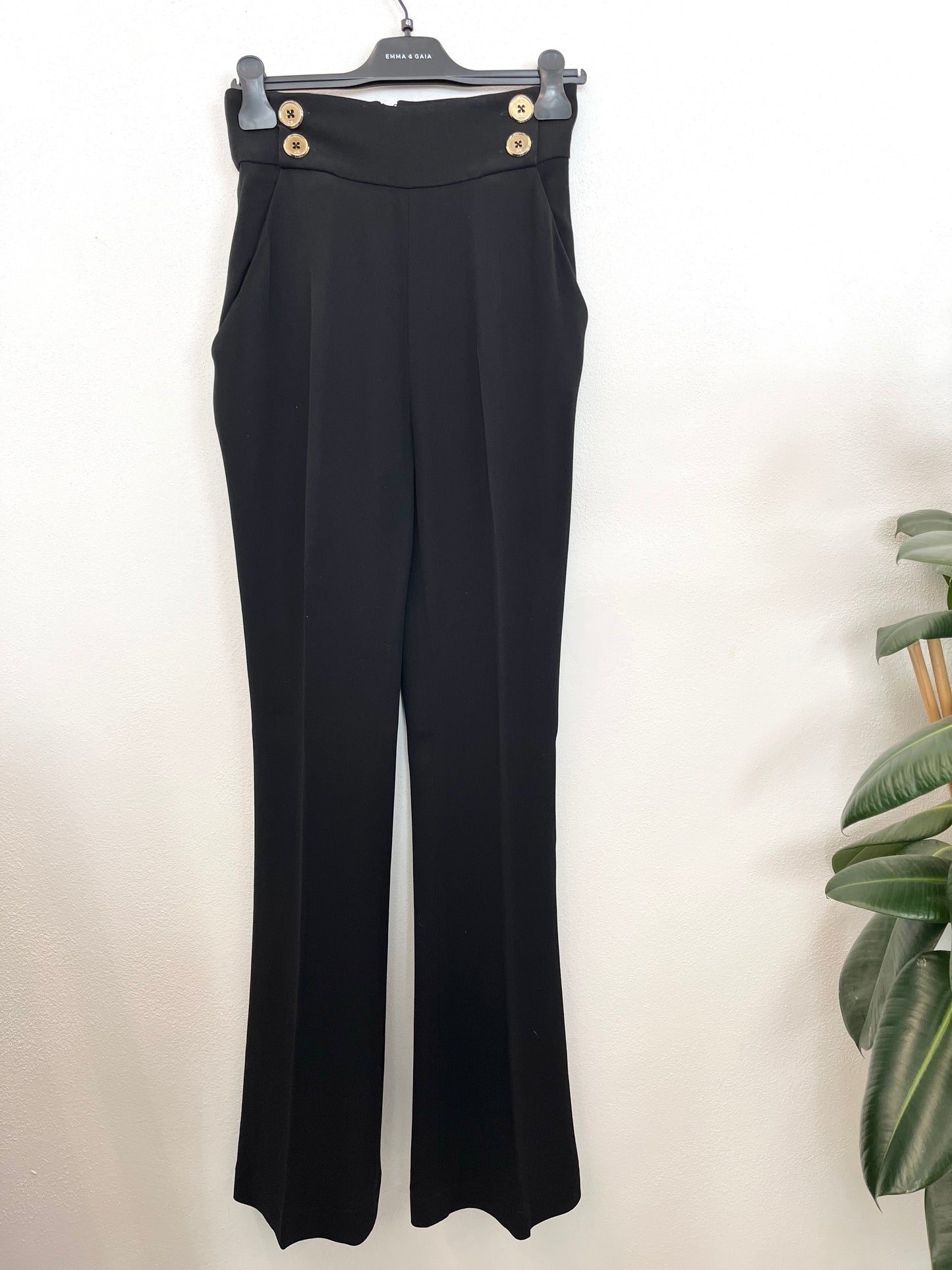 Elisabetta Franchi high-waisted trousers with gold buttons