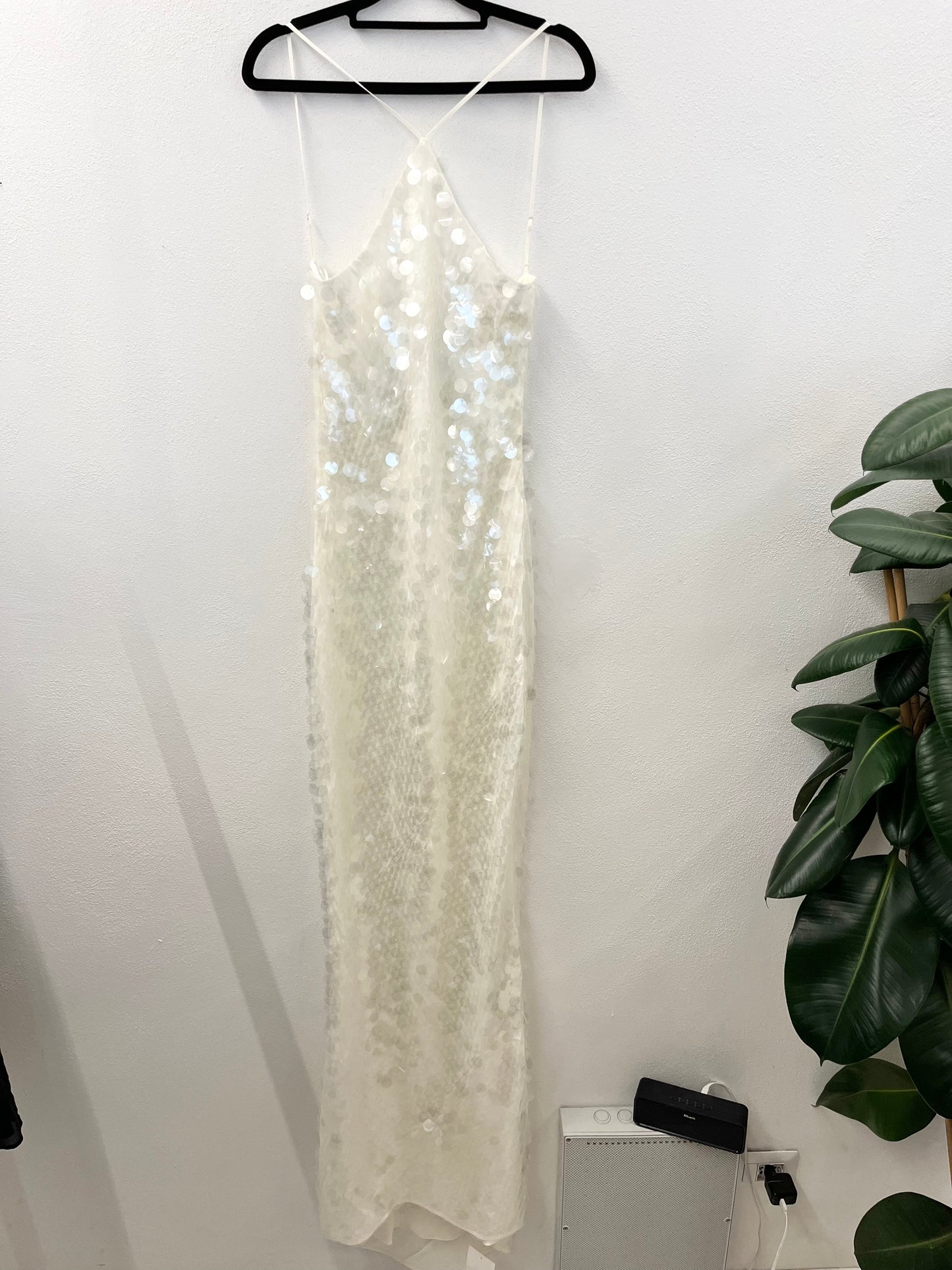 Rat & Boa ivory sequin maxi dress