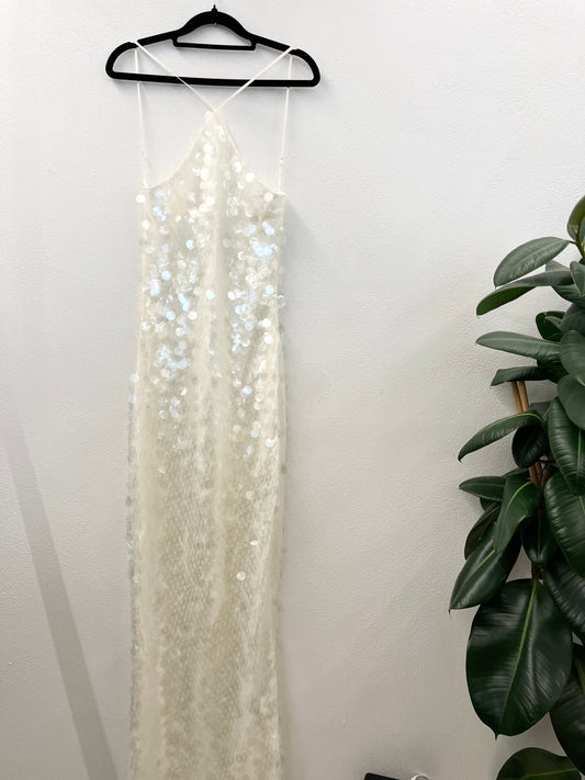 Abito lungo Rat & Boa in paillettes avorio