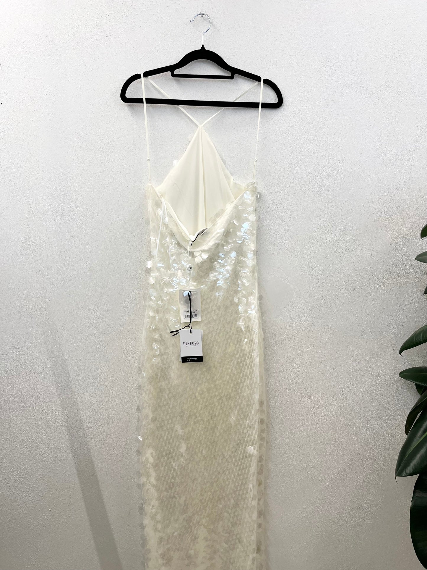 Rat & Boa ivory sequin maxi dress