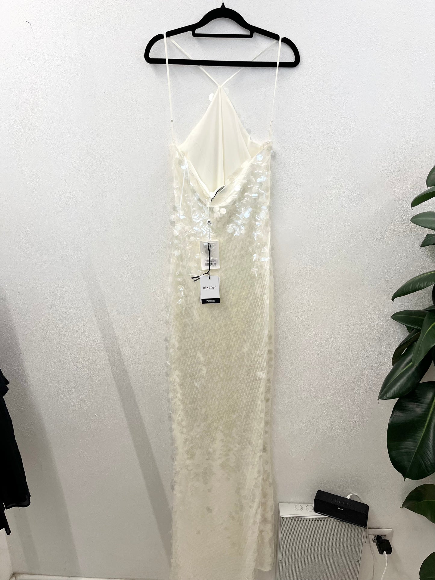 Rat & Boa ivory sequin maxi dress