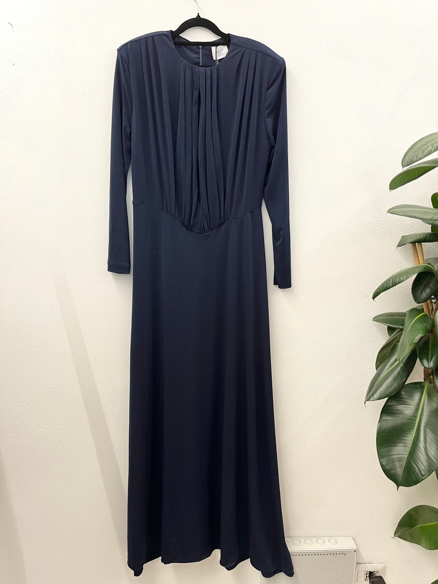 Structured long dress by MVP with ruching