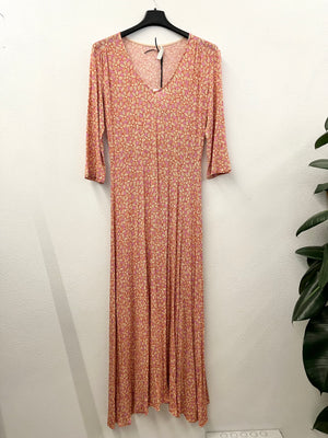 Abito Midi di Siyu a Fiori Rosa e Arancio