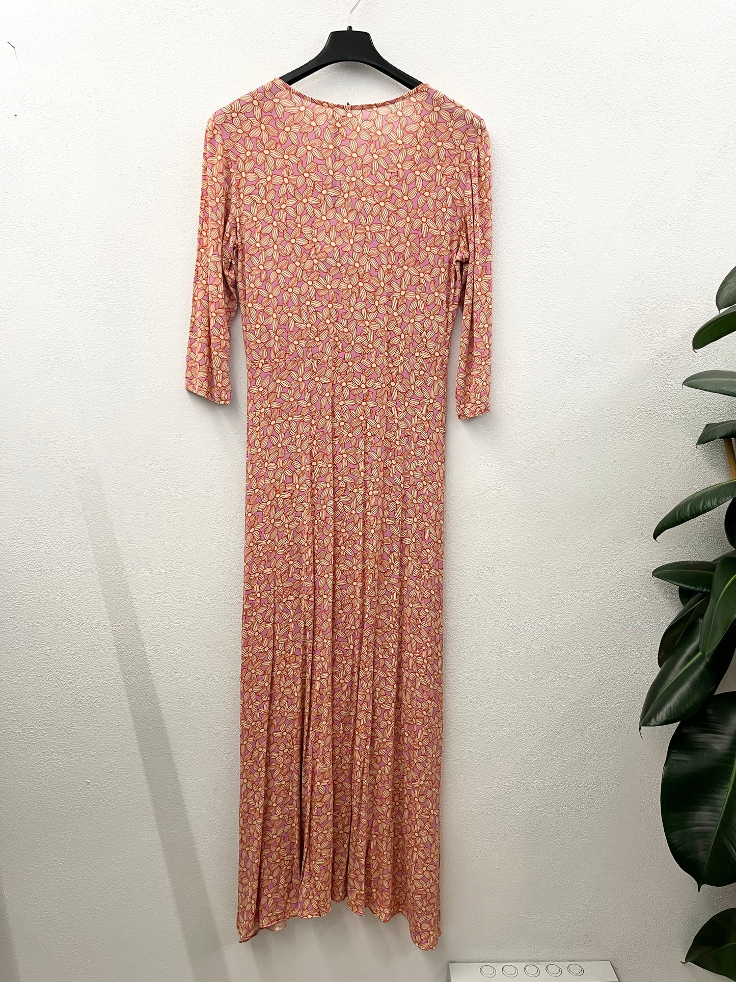 Abito Midi di Siyu a Fiori Rosa e Arancio