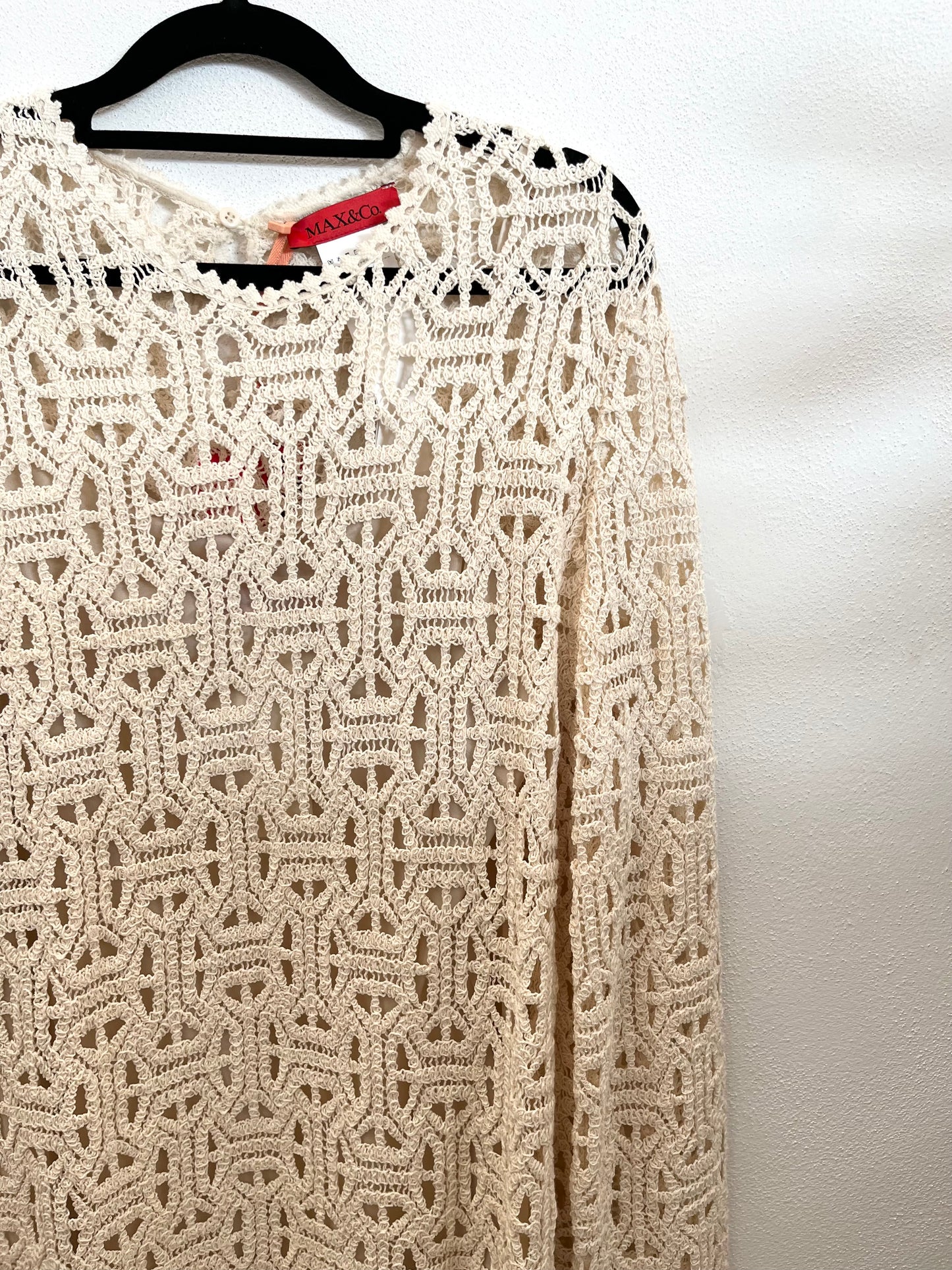 Max&Co. cream macramé lace dress