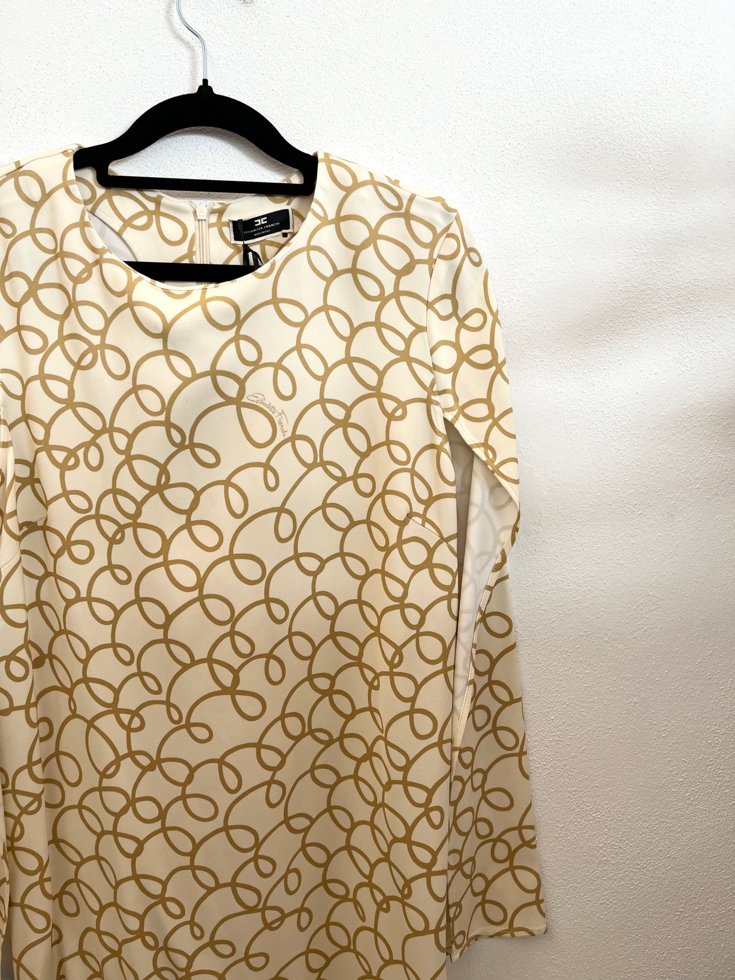 Abito corto di Elisabetta Franchi con stampa a vortici