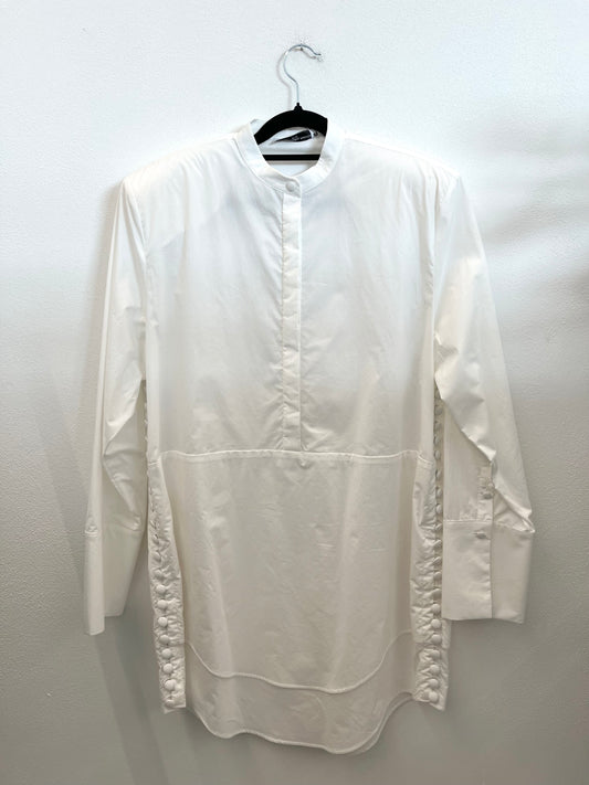 Camicia di MVP tunica con collo alla coreana e dettagli a bottoni