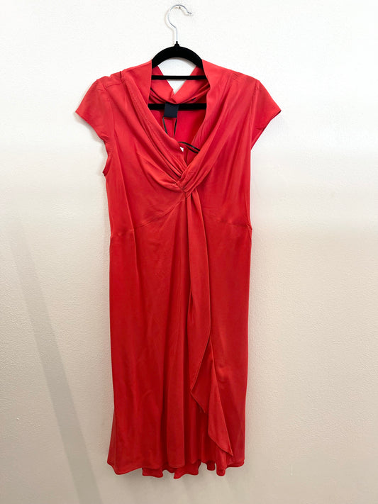 Abito di Aspesi midi in seta corallo drappeggiato