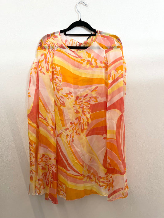Cappa in seta di Emilio Pucci con stampa astratta retrò
