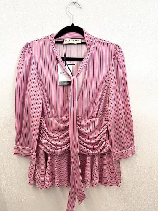 Top di Balenciaga a righe pastello