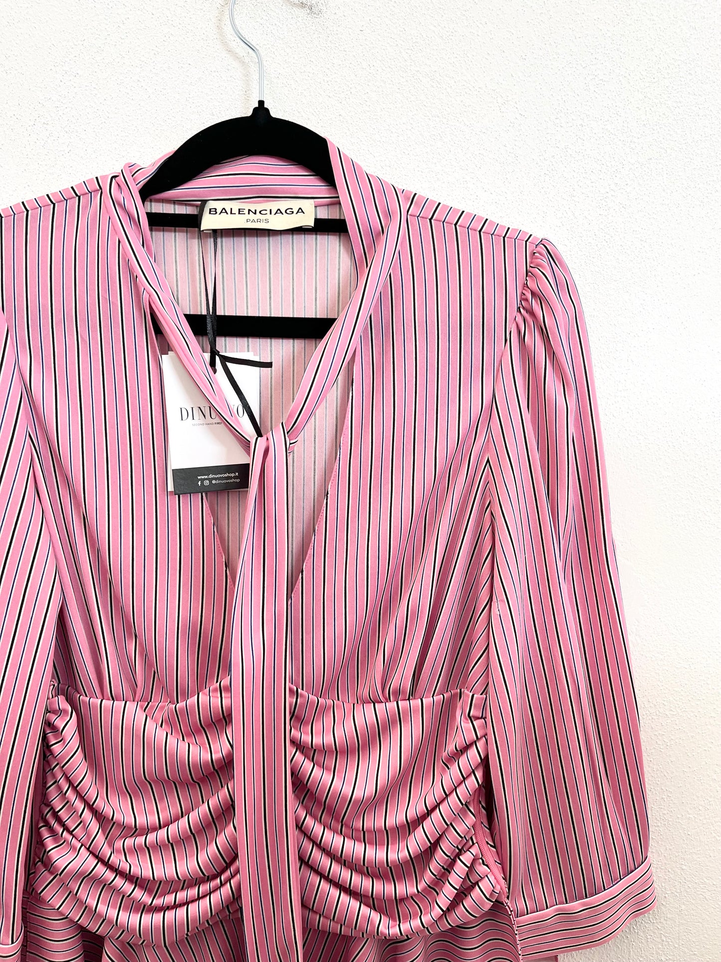 Top di Balenciaga a righe pastello
