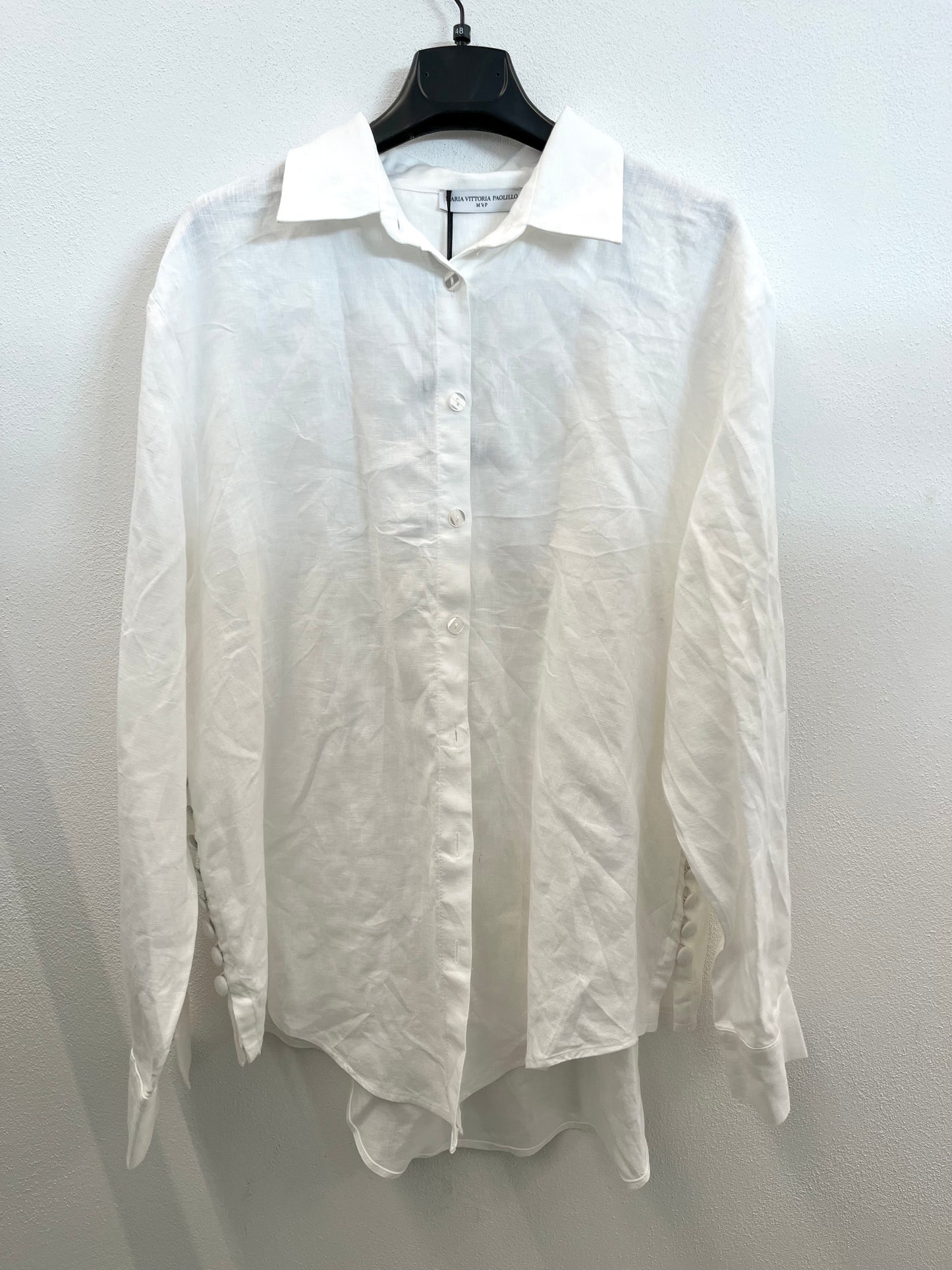 Camicia di MVP oversize in lino bianco