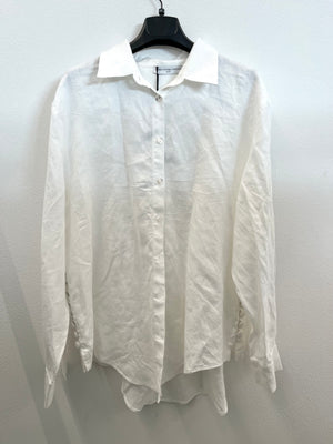 Camicia di MVP oversize in lino bianco