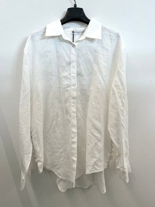 Camicia di MVP oversize in lino bianco