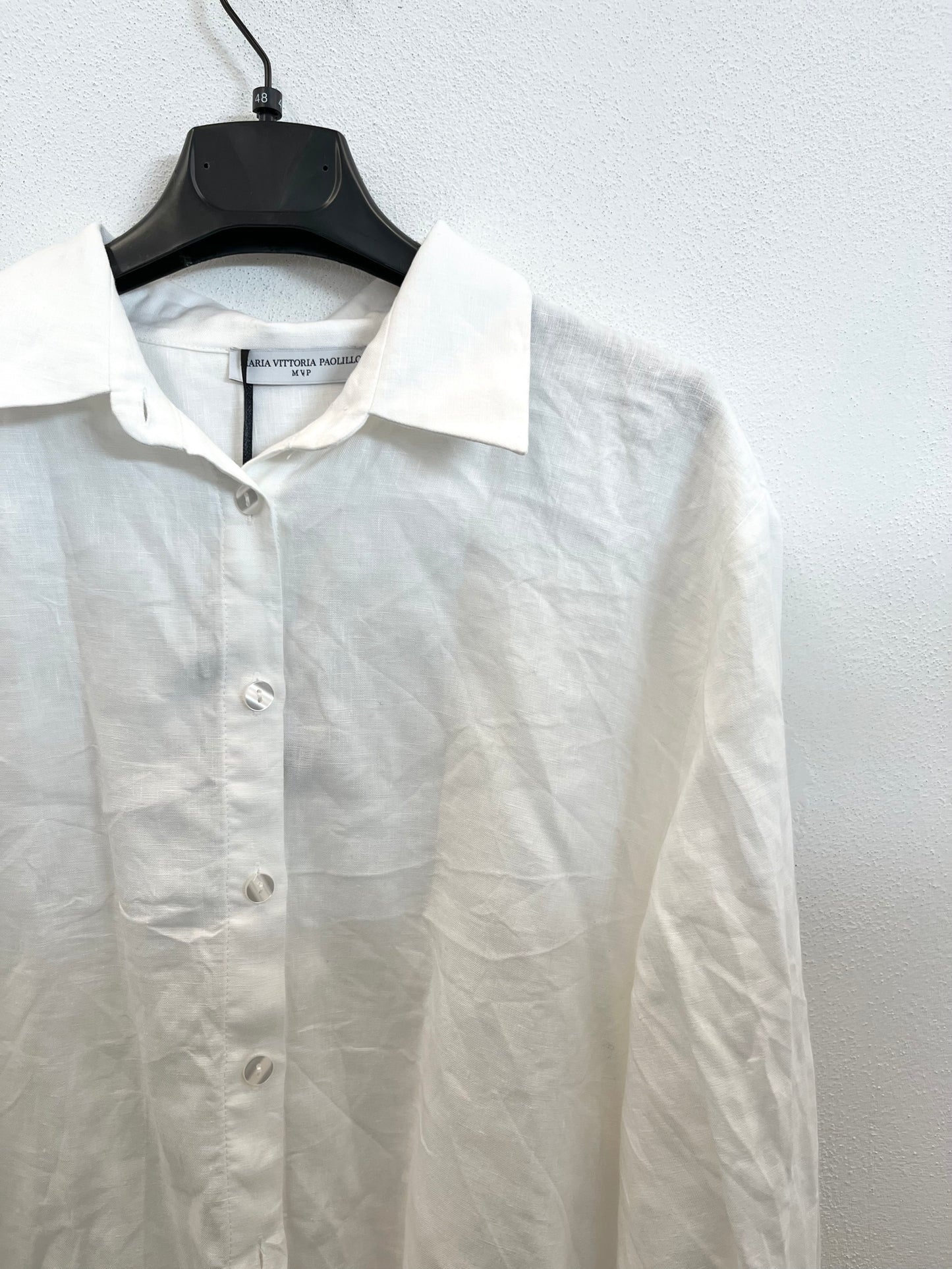 Camicia di MVP oversize in lino bianco
