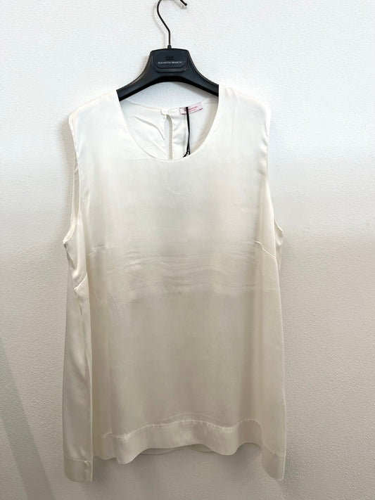 Sleeveless ivory silk blouse by RossoPuro