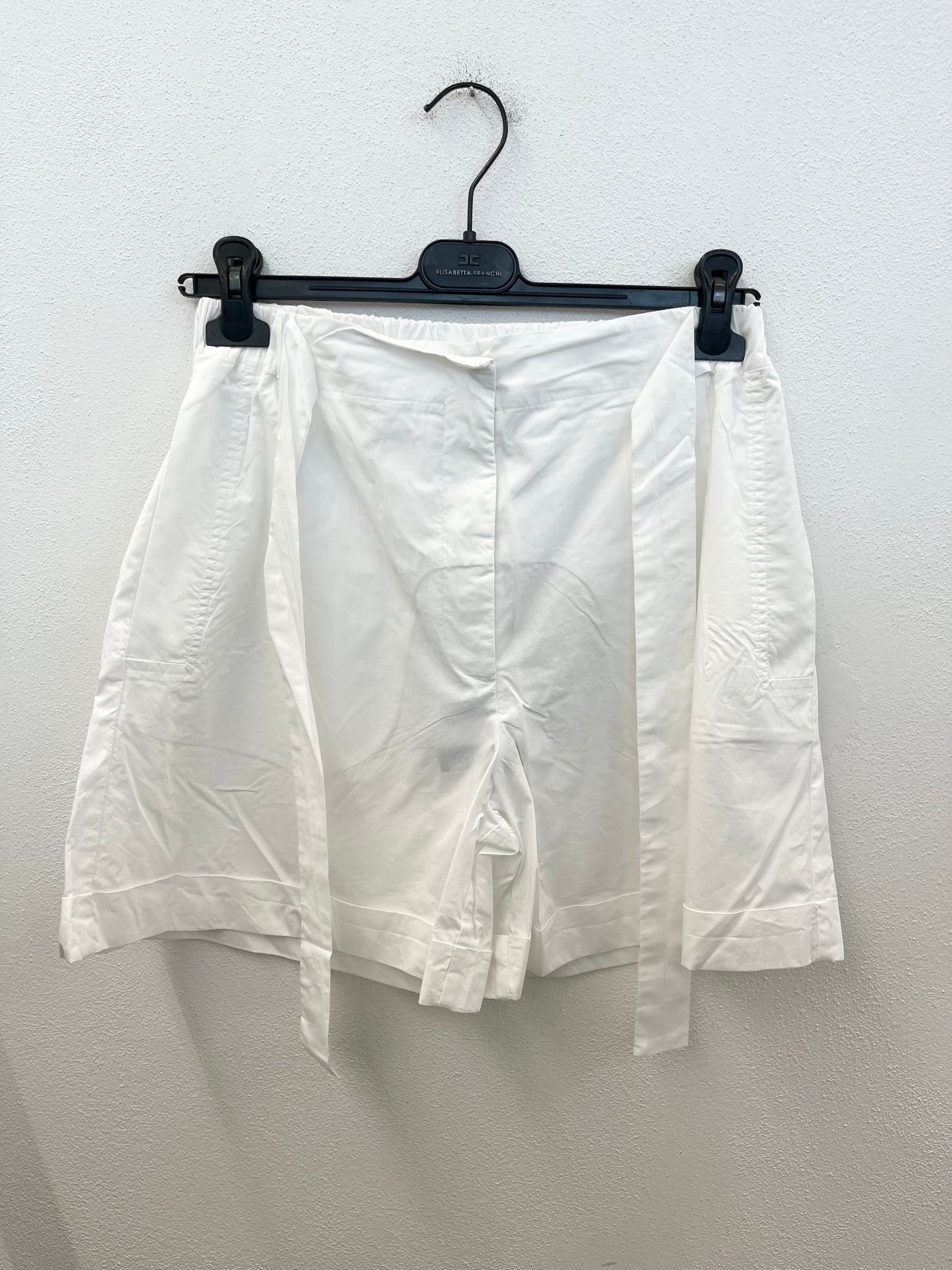 Semicouture wide poplin shorts with sash