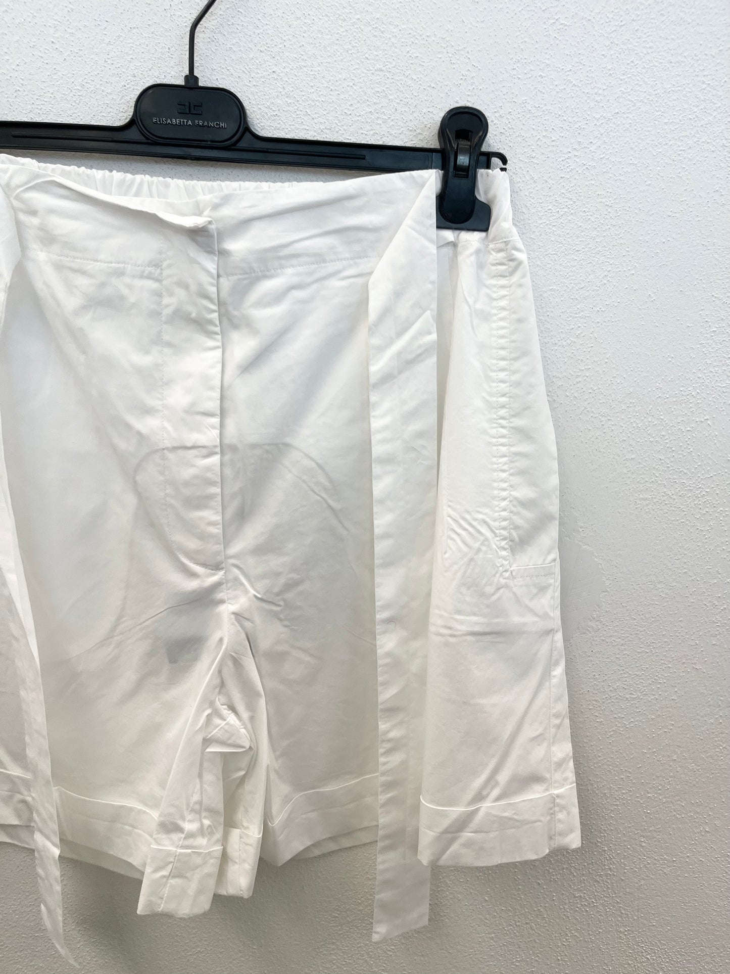 Semicouture wide poplin shorts with sash