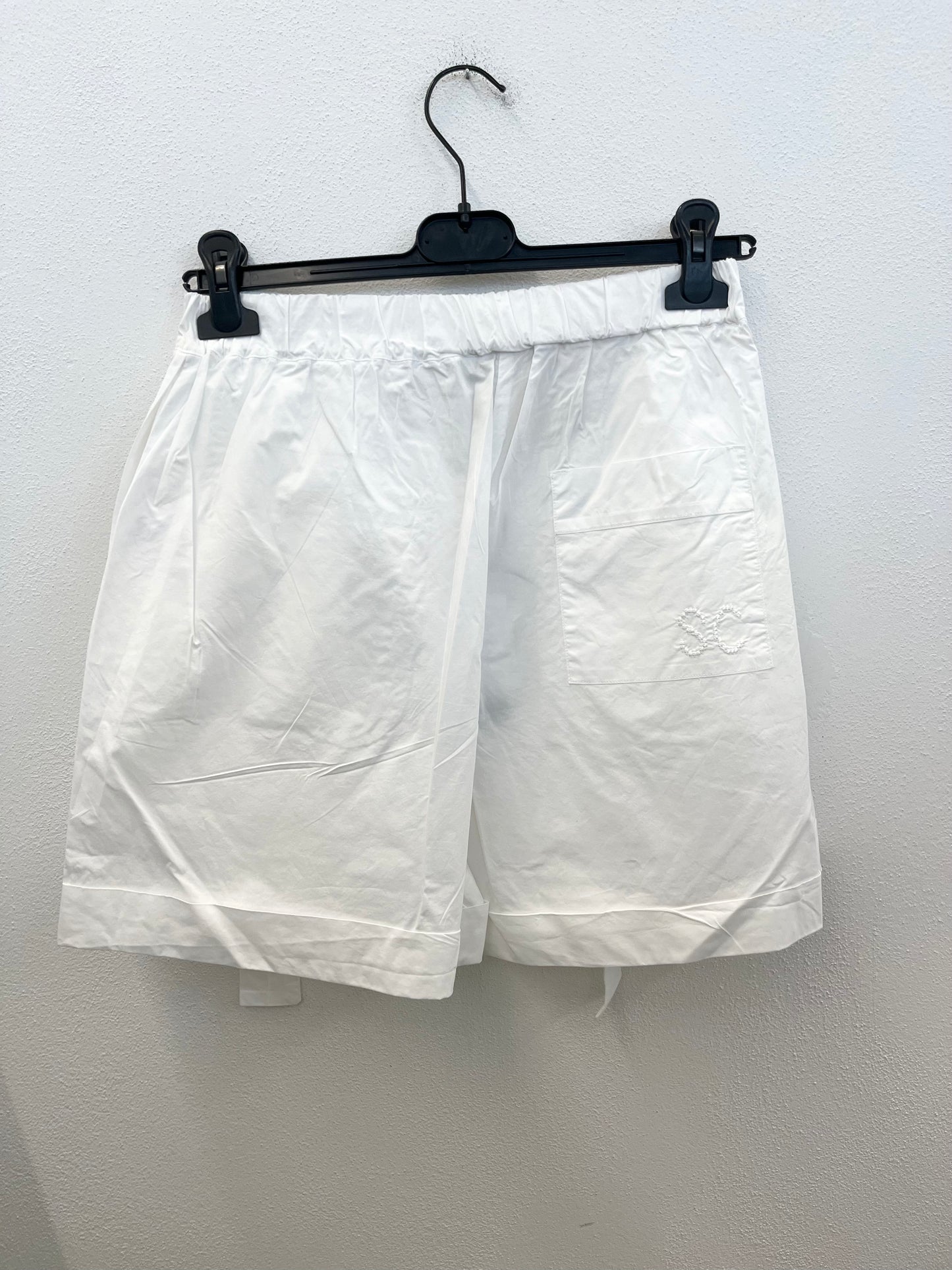 Semicouture wide poplin shorts with sash