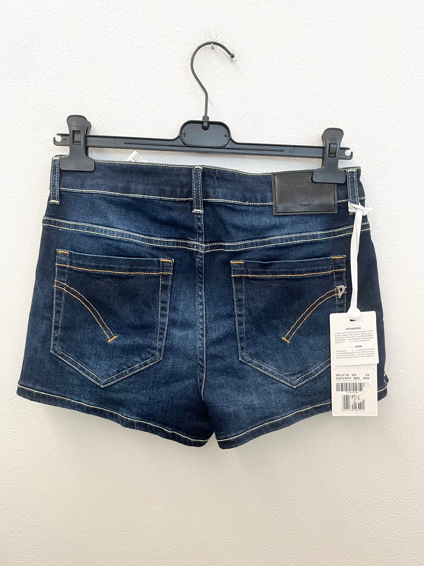 Shorts di DonDup in denim scuro con bottoni gioiello