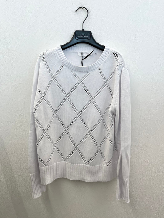 Maglione di Valentino Rama a coste con strass e perline